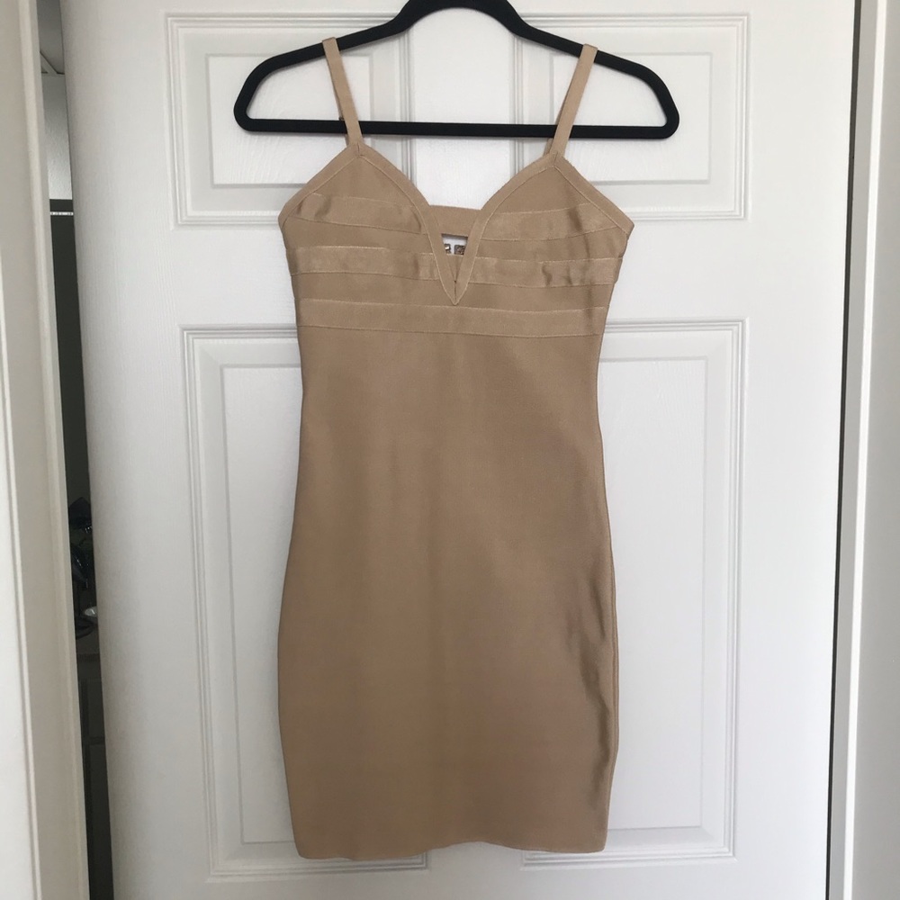 Champagne gold bandage party dress